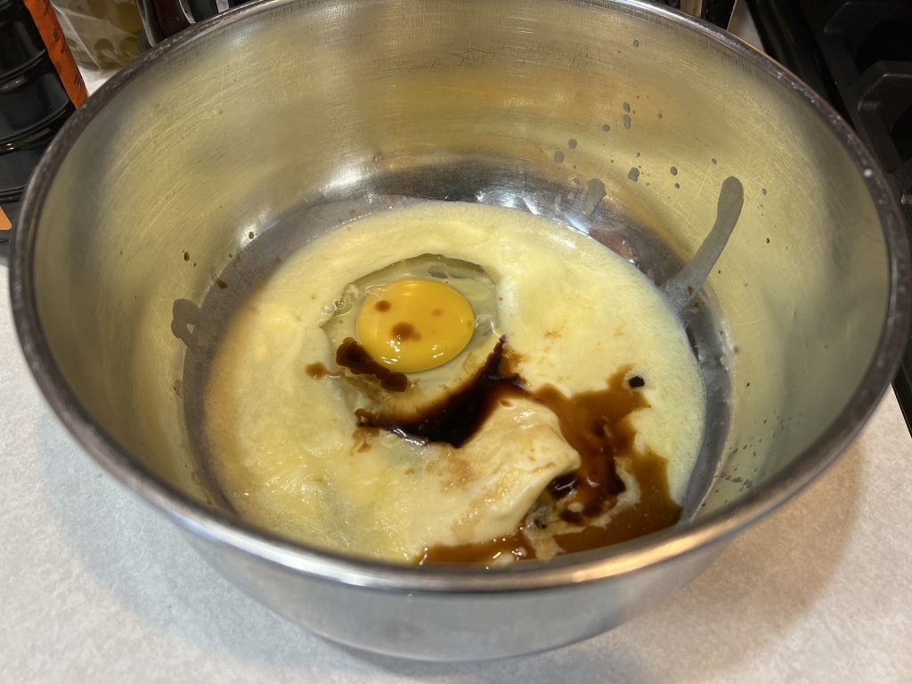 vanilla extract in mixing bowl