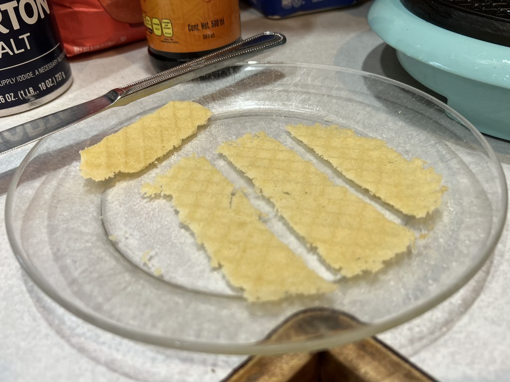 wafer cookies on plate