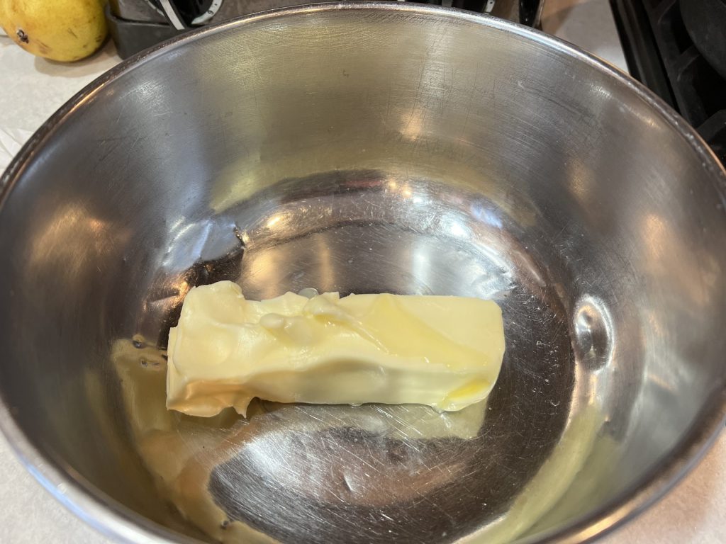 butter in large mixing bowl