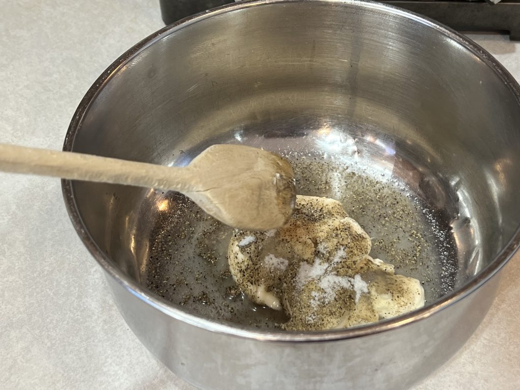 mixing coleslaw recipe ingredients