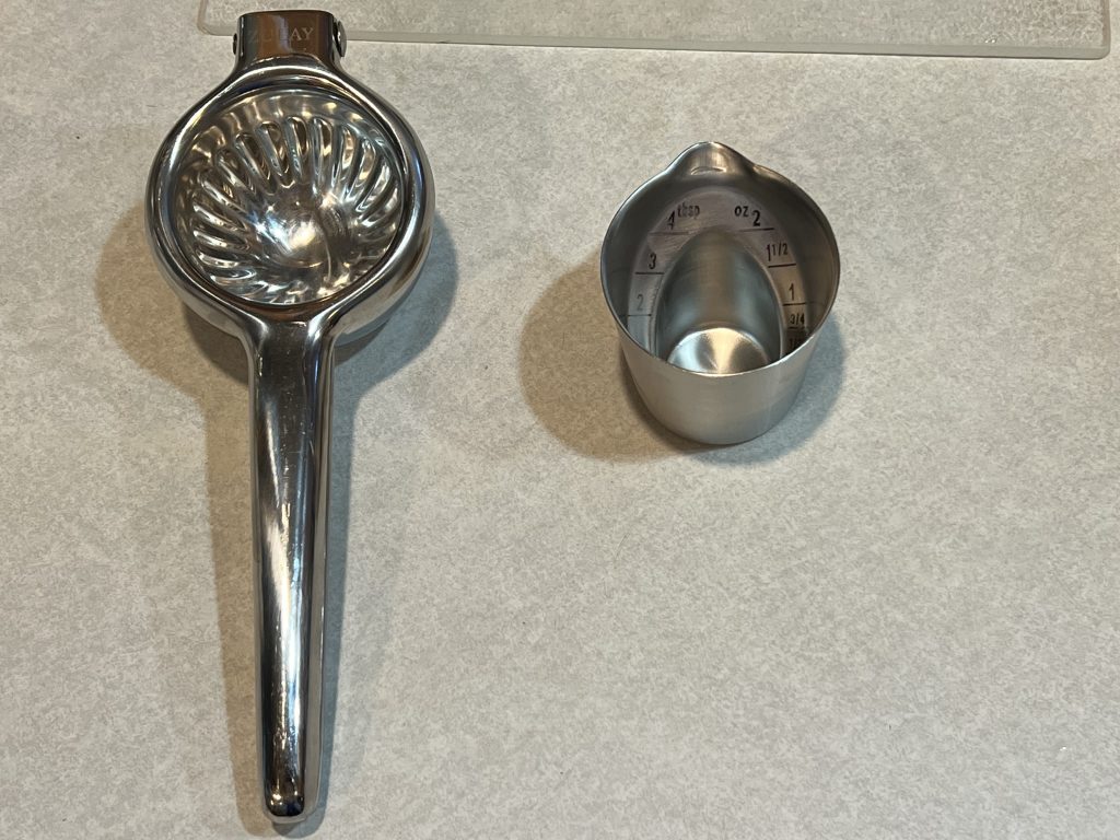 lime squeezer and jigger for margarita recipe