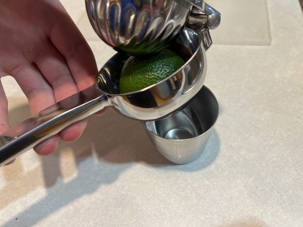 Squeezing lime for margarita