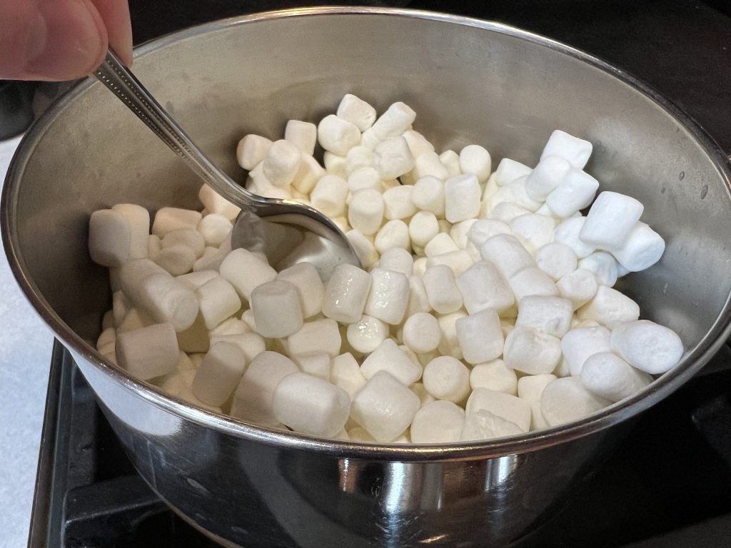 stirring marshmallows