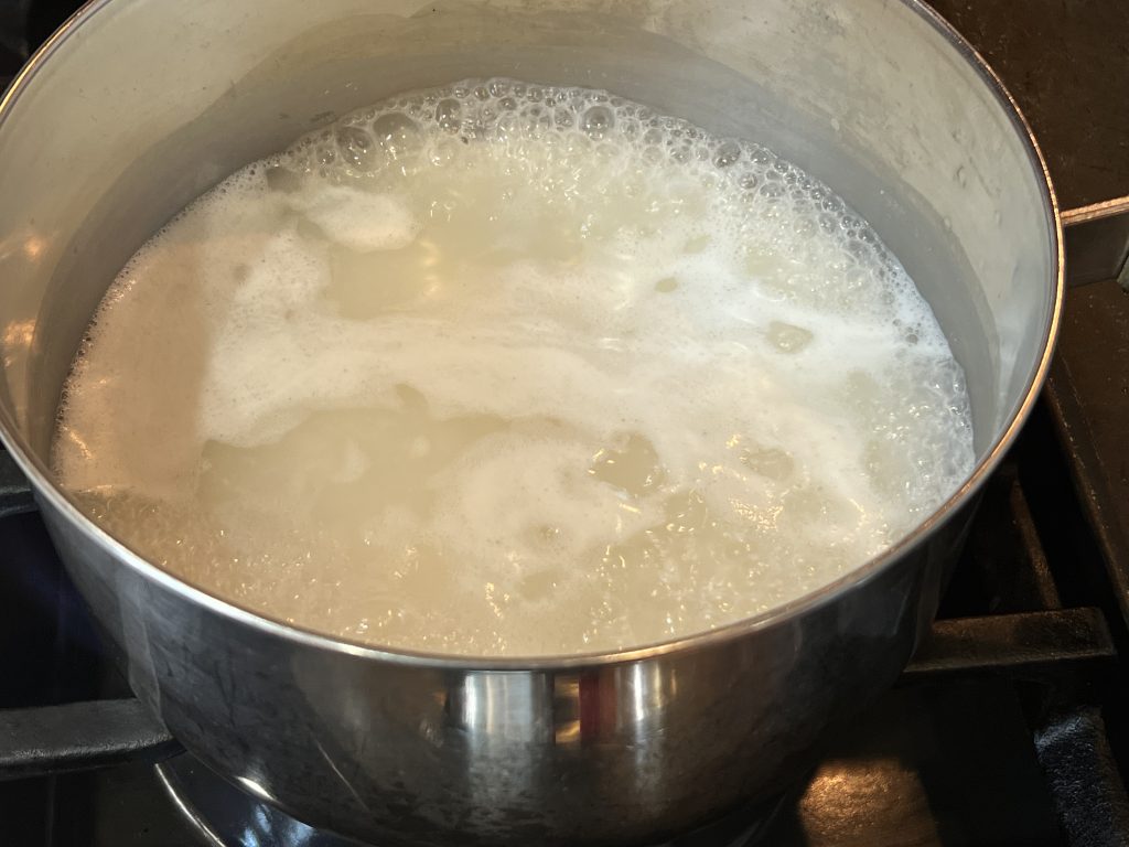 boiling pot for this how to cook rice tutorial