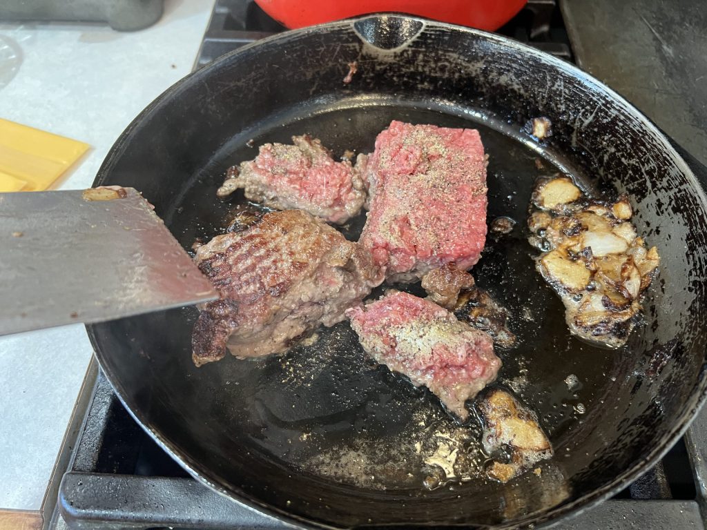 searing meat