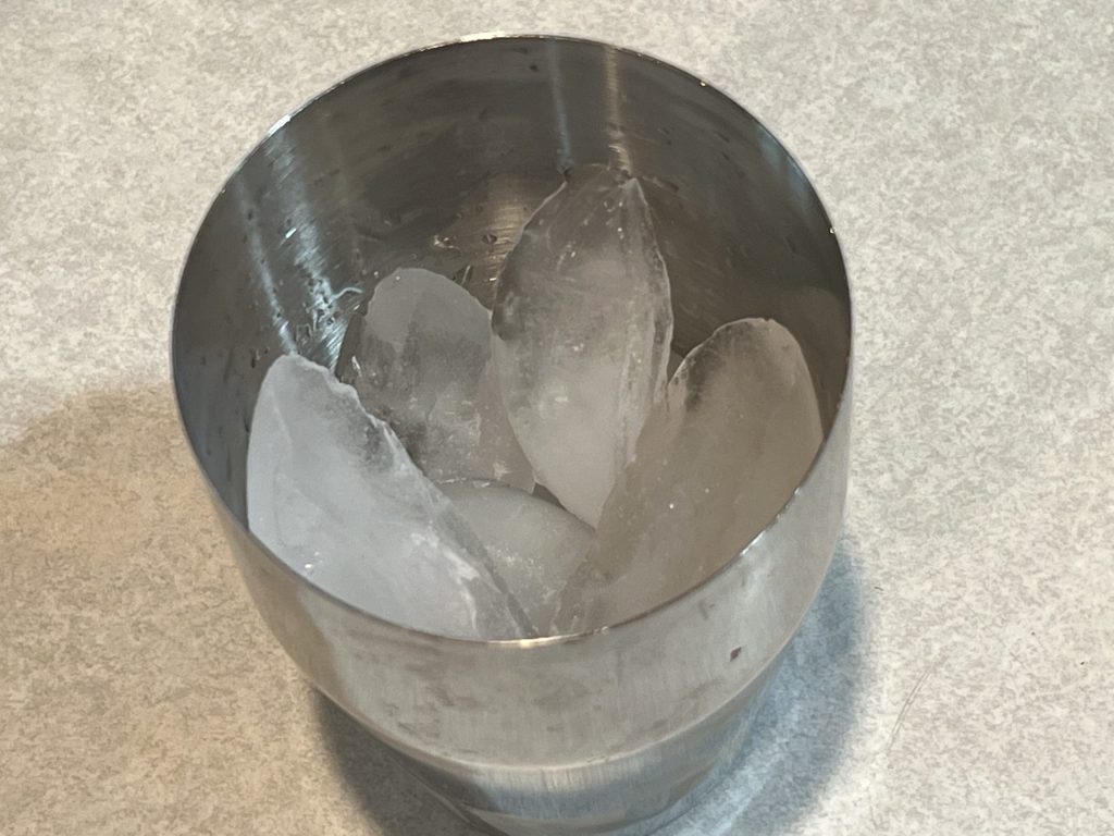 cocktail shaker with ice