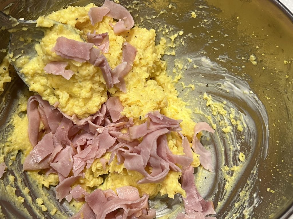 deviled eggs recipe filling with ham