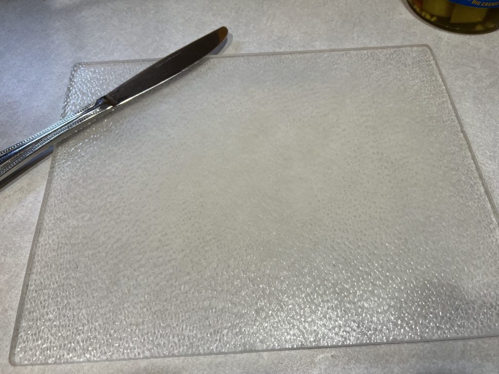 cutting board with kitchen knife