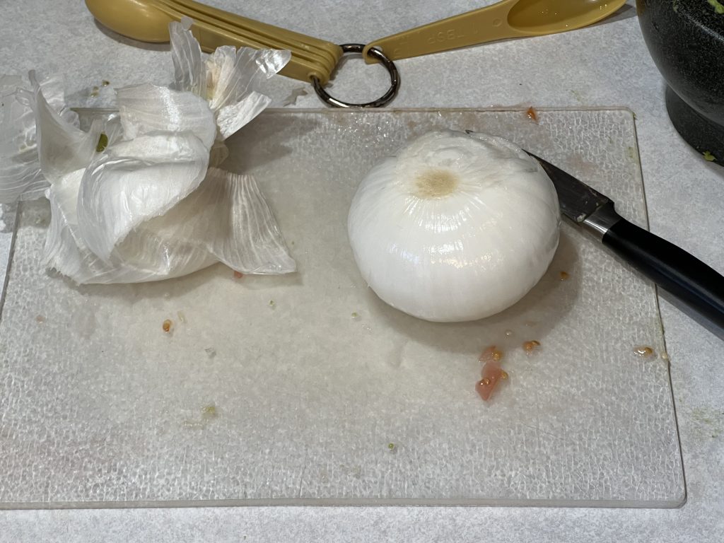 white onion for guacamole