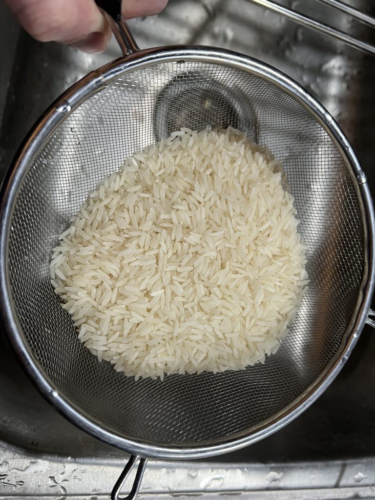 Washing rice for recipe