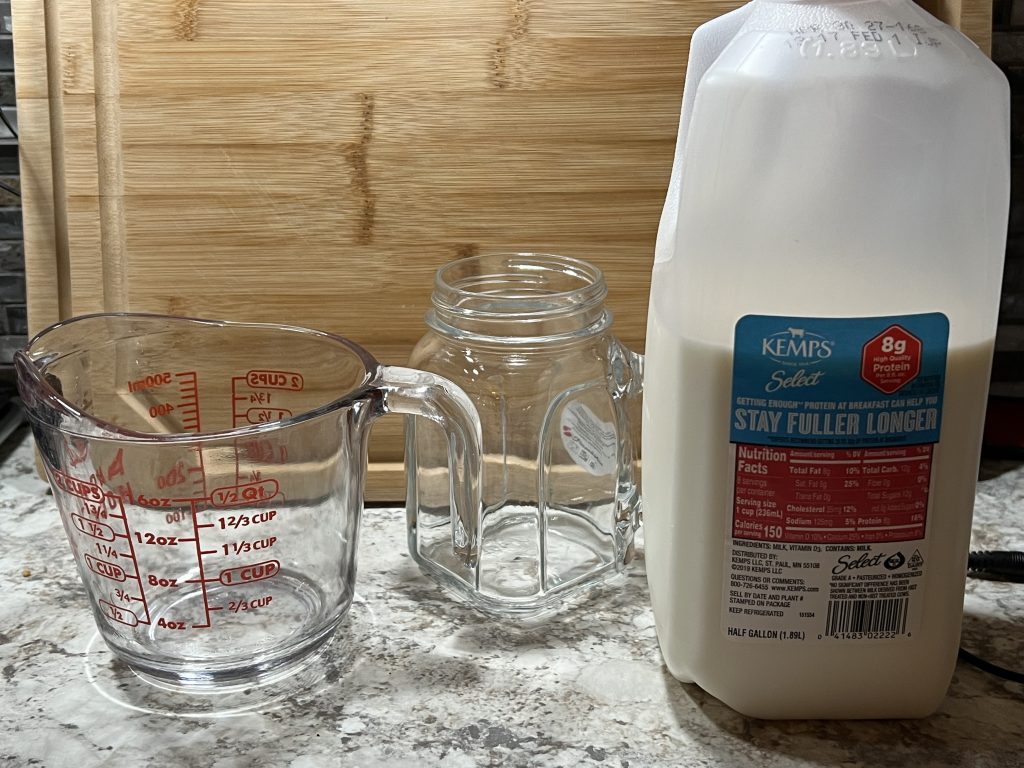 milk and measuring cup