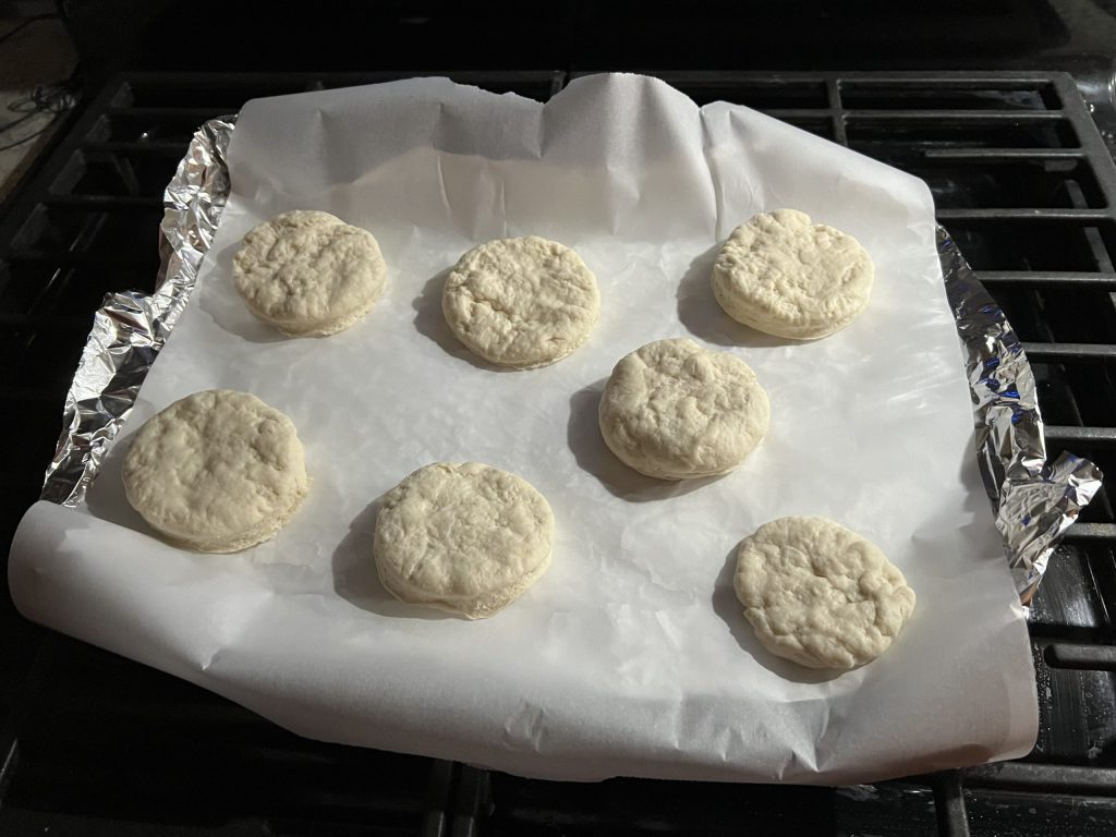 biscuits about to go into oven for biscuit recipe 