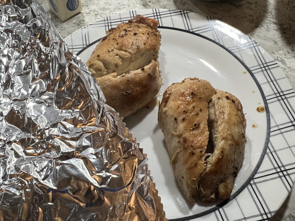 cooked chicken breasts