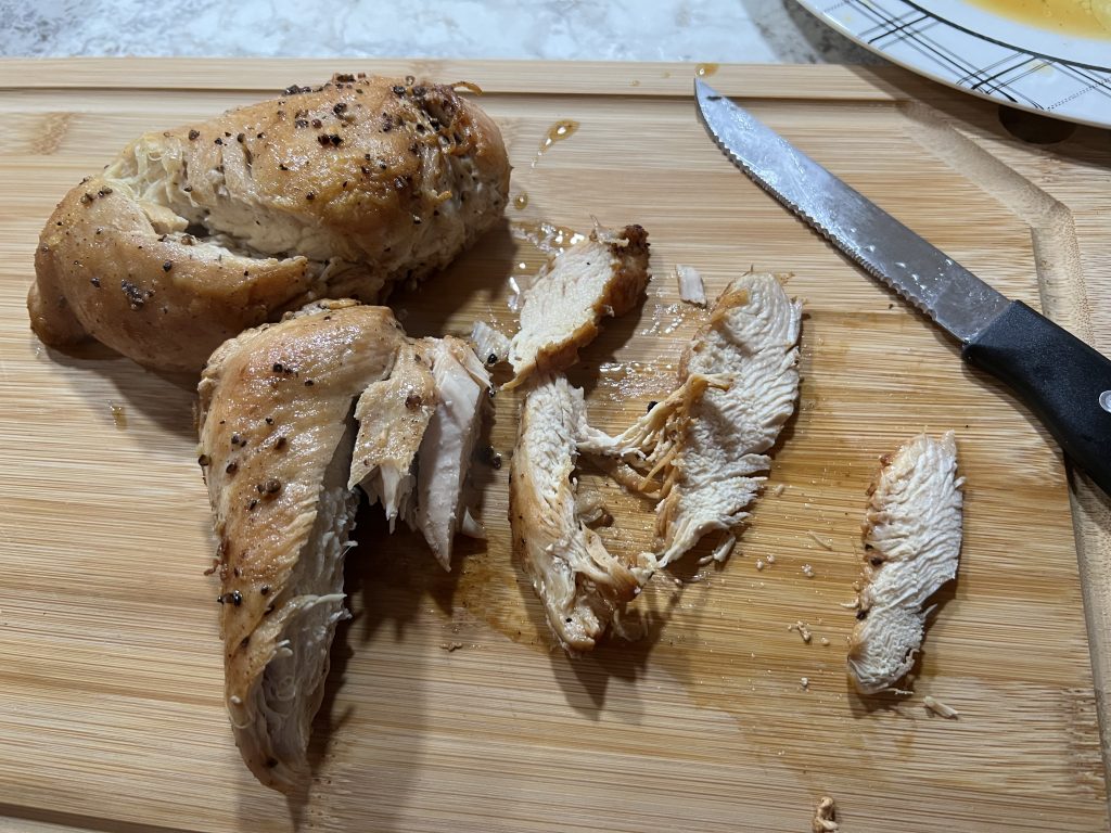 slicing chicken