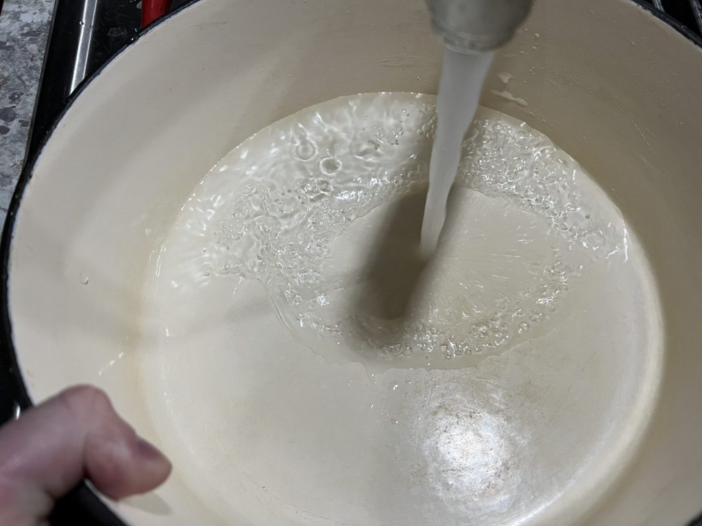 water in large pot for pasta