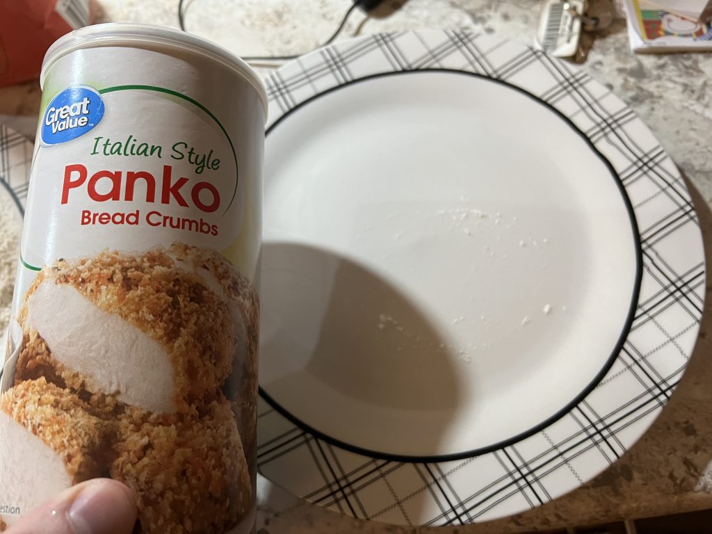 panko bread crumbs for 
frying chicken