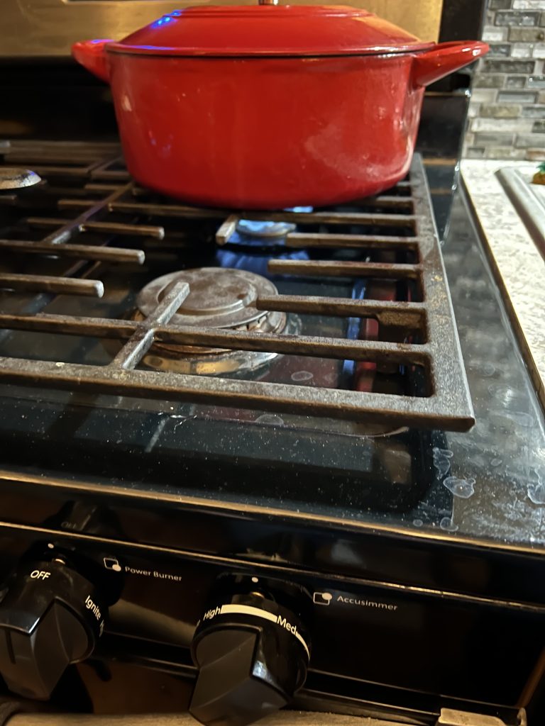 heating up pot of water