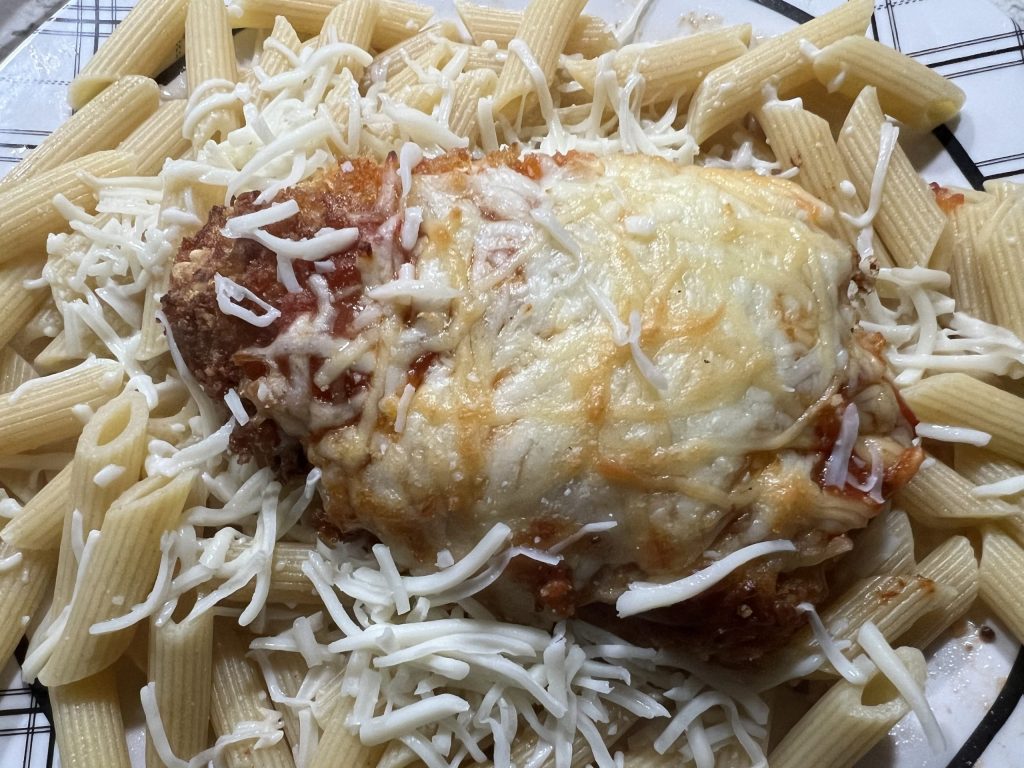 completed chicken parmesan recipe